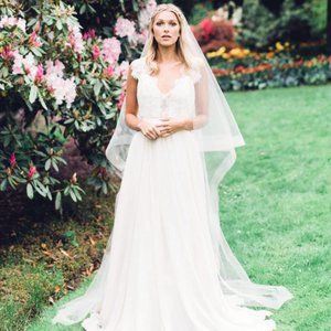 Atelier Elise Cathedral Veil with Horsehair Trim